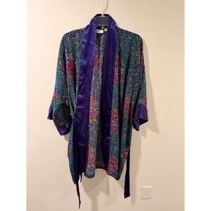 Vintage Victoria’s Secret Gold Label Floral Paisley Print Robe One Size